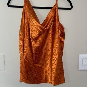 Orange Scoop Neck Tank